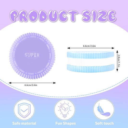 Gytera Sticky Cookie Squishies Fidget Toys Adults, Squeeze Toys Fidget Toys for Autism, Stress Balls for Adults Fidgets Birthday Easter Basket Stuffers(2 Pack Green Purple)