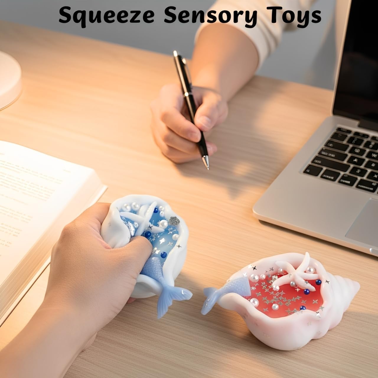 Gytera Ocean Seashell Conch Taba Squishy Fidget Toys Adults Kids, Conch Squeeze Sensory Toys for Kids with Autism, Squishies for Stress Relief Squishy Toys for Kids Toys for Ages 8-13 5-7 2-4