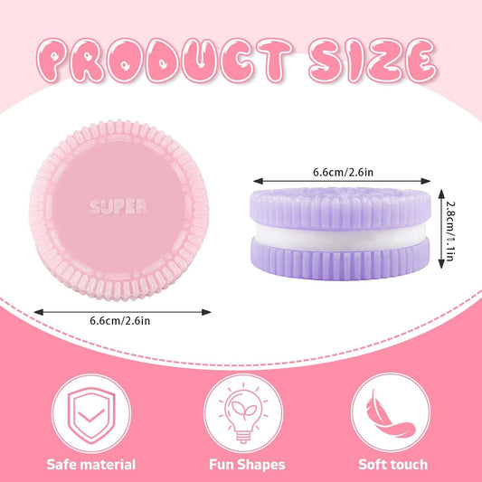 Gytera Sticky Cookie Squishies Fidget Toys Adults, Squeeze Toys Fidget Toys for Autism, Stress Balls for Adults Fidgets Birthday Easter Basket Stuffers(4 Pack Pink Black Green Purple)