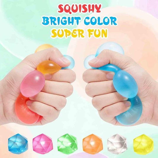 Fidget Toys Stress Balls for Kids & Adults - Stretchy Malt Sugar Squishy Balls, Squishy Sensory Squeeze Toys for Anxiety/ADHD Relief, Classroom Calming Toys (1.6'' Stretch Ball)
