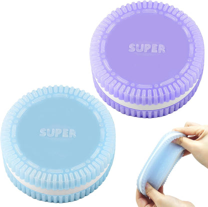 Gytera Sticky Cookie Squishies Fidget Toys Adults, Squeeze Toys Fidget Toys for Autism, Stress Balls for Adults Fidgets Birthday Easter Basket Stuffers(2 Pack Green Purple)