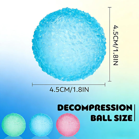 3 Pcs 1.45’’ Textured Stress Balls, Silky Soft Memory Gel Squeeze Balls, Anxiety Stress Relief Fidget Toys for Kids Adults, Warm Series Squishy Fidget Balls Pack
